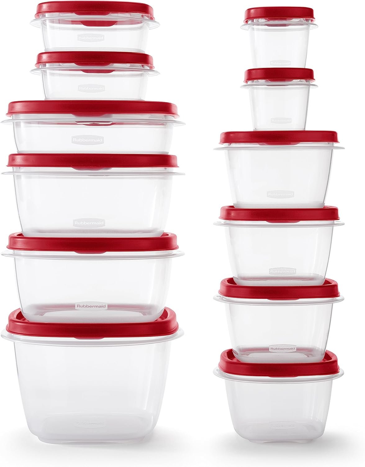 Rubbermaid Vented Easy Find Lid Food Storage Containers | Racer Red | 24 Piece Set