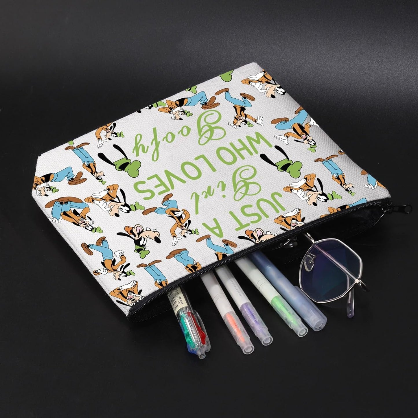 Goofy Dog Cosmetic Bag Cartoon Movies Merch Travel Toiletry Zipper Pouch Family Vacation Gift (Ca Dog)