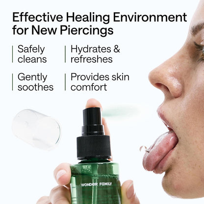 Piercing Aftercare Spray - Sterile Saline Solution for Piercings with Panthenol & Tea Tree Oil for Piercing Bumps - Lip, Body, Nose Rings, & Ear Piercing Cleaner - Keloid bump removal for piercings