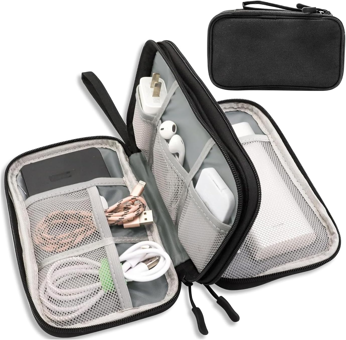 Teskyer Waterproof Cable Organizer Bag, Travel Accessories Bag, Electronic Accessories Bag, Black