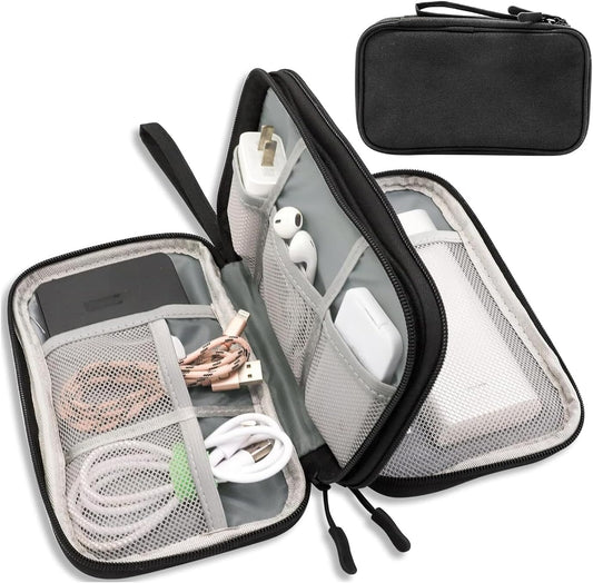Teskyer Waterproof Cable Organizer Bag, Travel Accessories Bag, Electronic Accessories Bag, Black