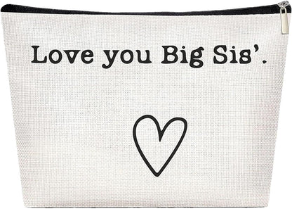 Travel Toiletry Bag - Best Sister Ever Large Organizer Sister, Portable Travel Toiletries Hygiene Bag, Funny Christmas Birthday Makeup Cosmetic Bag, Love You Big Sis, Unisex