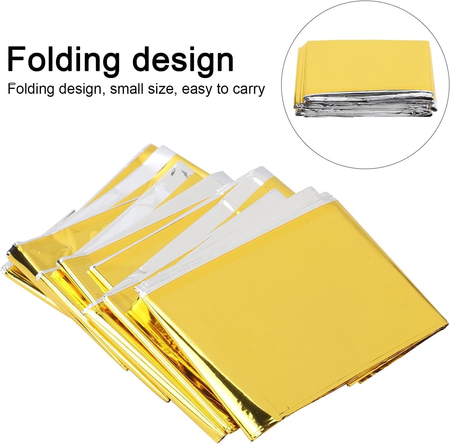 160x210cm Emergency Tent Blanket Camping Thermal Sleeping Bag Survival Reflective Shelter Portable Emergency Blanket for Camping, Hiking, Outdoor, Activities