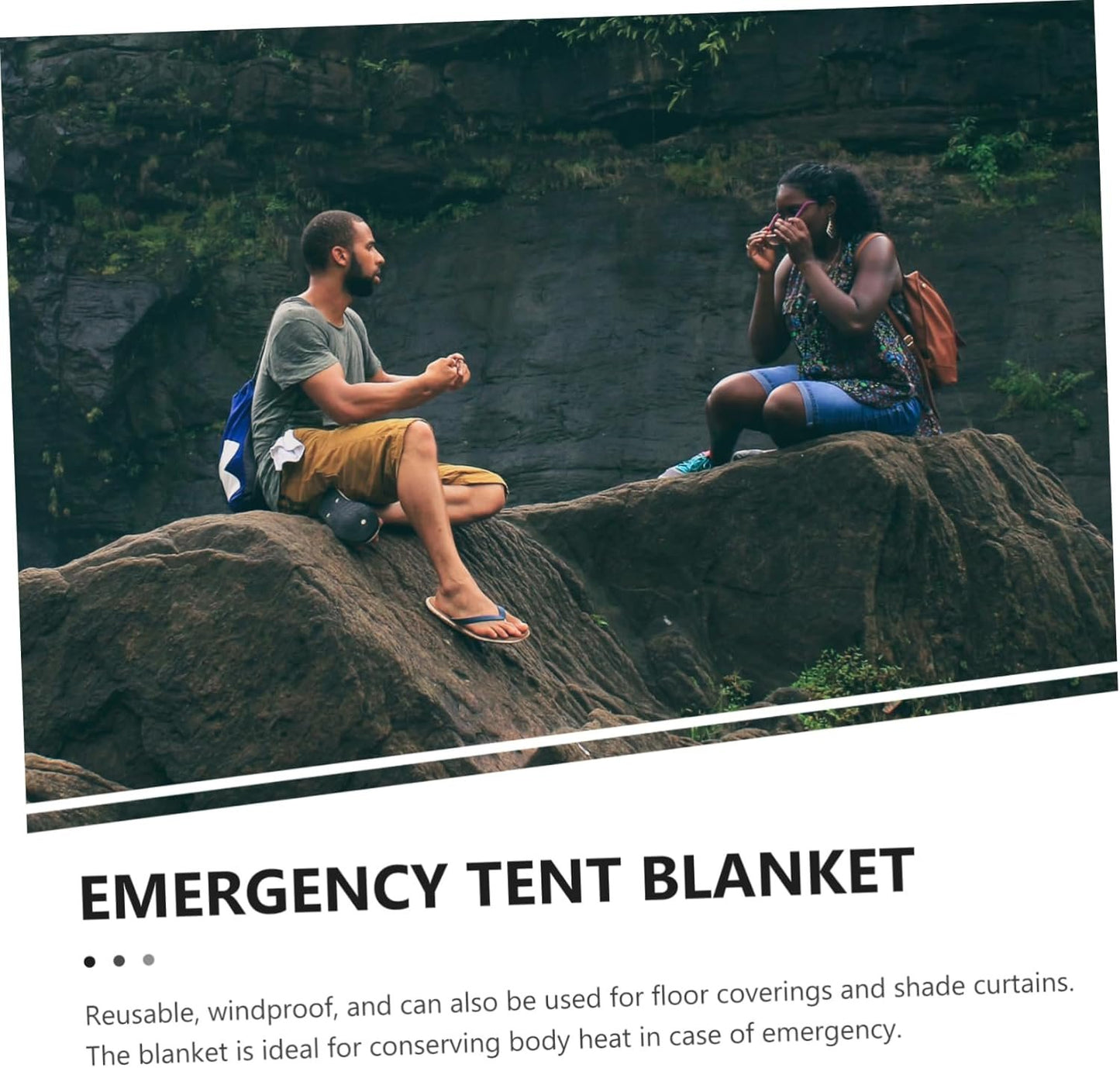 JUMPLAWN Emergency Thermal Survival Tent Multi Functional Outdoor Camping Durable Windproof Blanket for Hiking Expeditions Emergency Situations