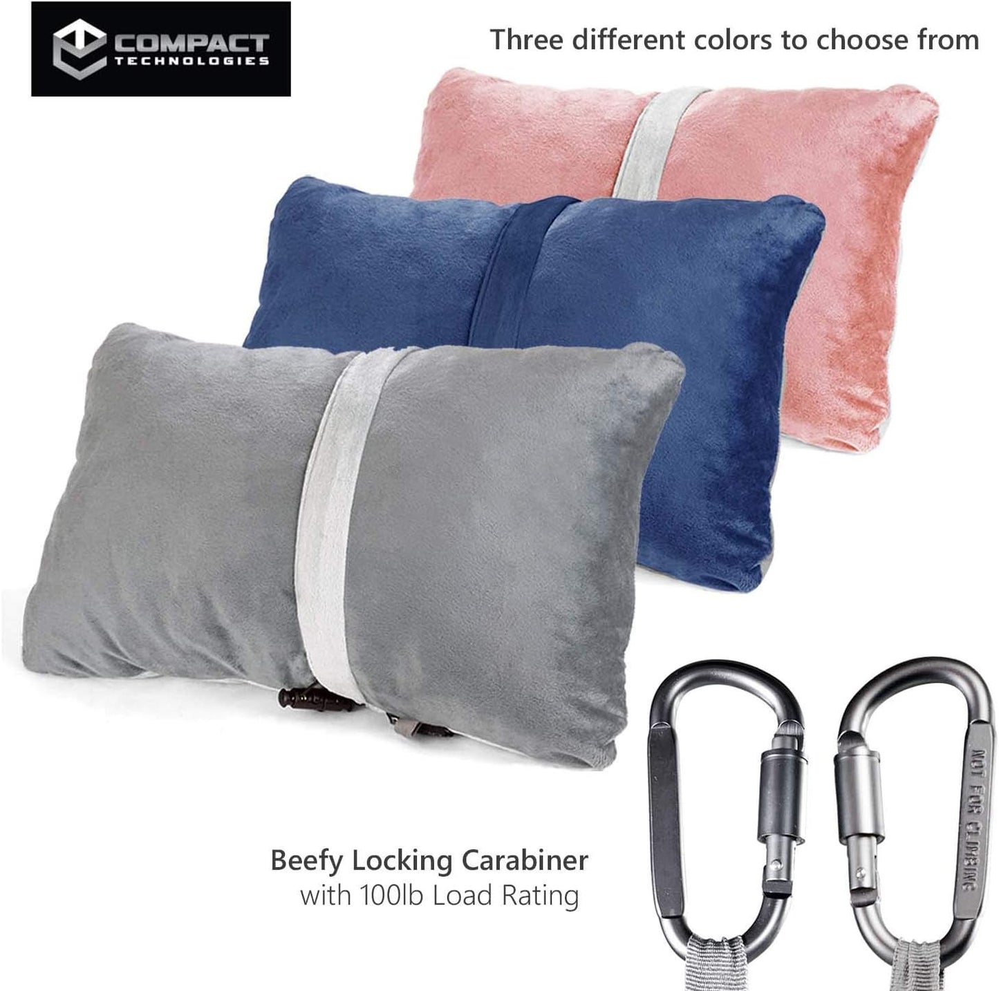 Compact Travel Pillow Made with Shredded Memory Foam and Super Soft Fleece Fabric for Ultimate Comfort in Travel. Patented Design Rolls and Compacts Small for Travel. (Blue)