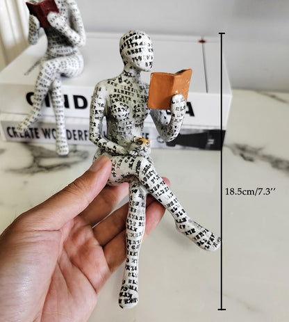 PIGPIGFLY Reading Figure, Decorative Statues, Decorative Figures, Decorative Figures, Home Living Room Decorative Figures, Modern Decorative Figures, Polyresin Sculpture, Gift Idea