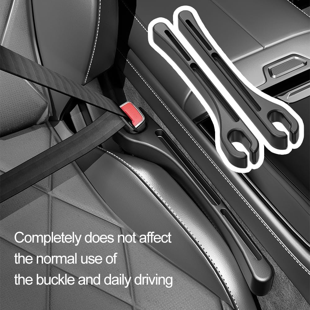 2PCS Upgrade Car Seat Gap Filler with Phone Holder,Multifunctional Car Gap Filler Car Seat Organizer for Avoiding Falling,Universal Car Interior Accessories Gap Filler for Car Seats (Black)