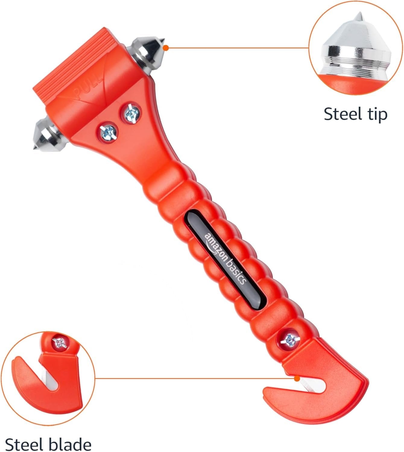 Amazon Basics Emergency Seat Belt Cutter and Window Hammer Tool, Car Accessories, 2 Pack