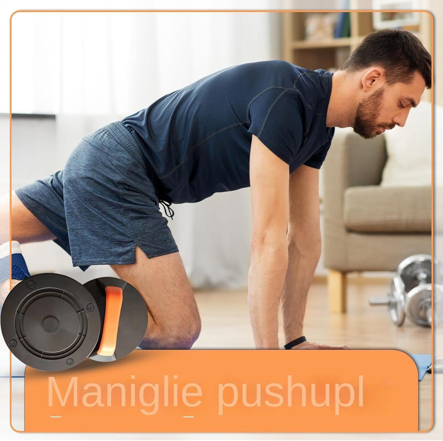 Pushup Handles, 2X Non-Slip Pushup Bars Exercise Roller, Fitness Gear Push-up Helper, Strength Training Equipment for Women and Men for Home Workouts, 7.87x3.15 inches