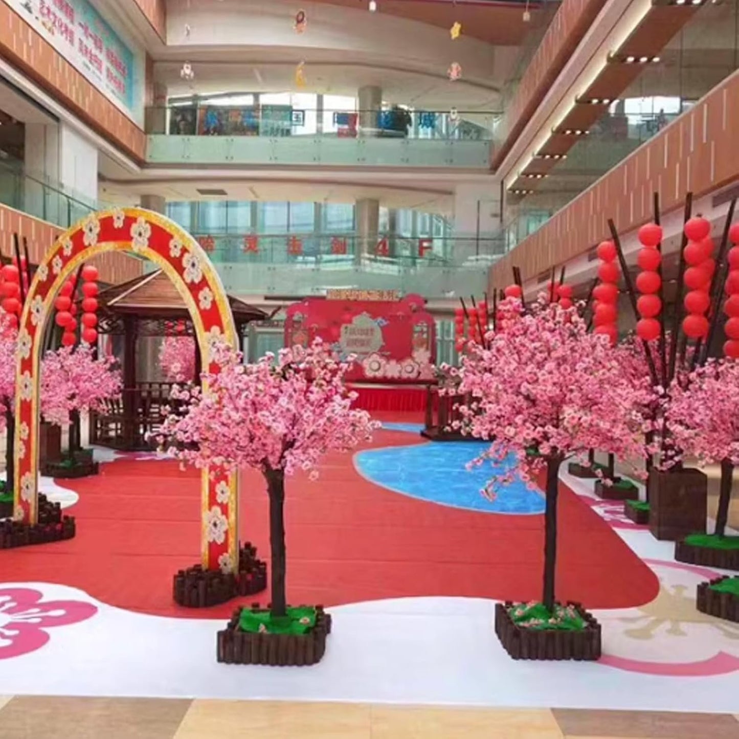 Peach Trees, Fake Trees, Simulation of Cherry Trees, Indoor and Outdoor Wishing Tree Shopping Malls are Decorated with Fake Flowers and Fake Peach Trees 3x3m/9.8x9.8ft