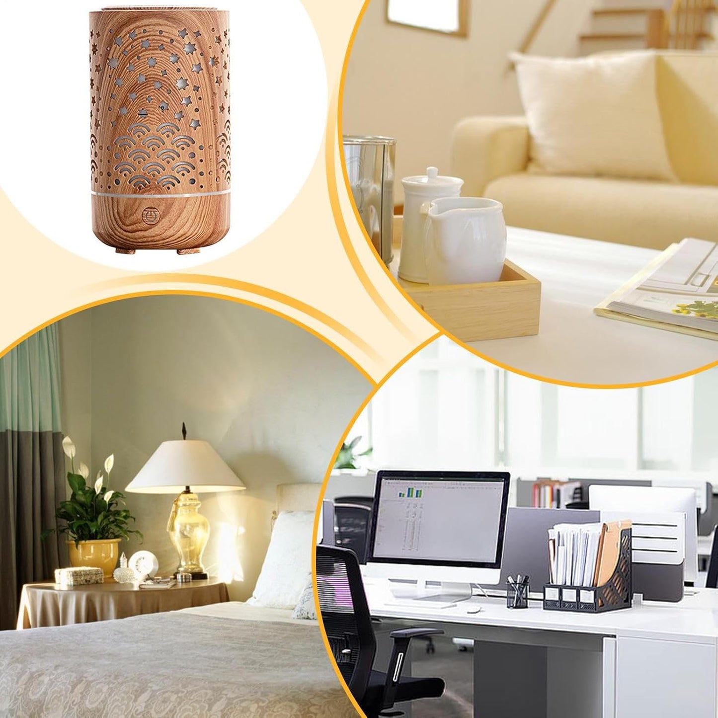 Oil Diffuser - Aromatherapy Scented Humidifier | Diffusers for Oils | Scent Diffuser | Aroma Humidifier Purifier | 4-in-1 Smart Portable Fragrance Diffuser Device for Dormitory