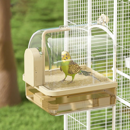 Cockatiel Bird Bath, Birds Cage Bath with Automatic Chew-Proof Tub and Perch, 8,86 x 7,87 x 10,24 pollici 2-Mode Aviary Bathtub for Indoor Use Breeding Travel Show
