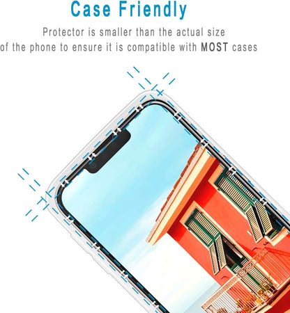 [2 Pack] HPTech Screen Protector for iPhone 13/13 Pro 6.1-Inch Tempered Glass, Anti-Scratch, Bubble Free