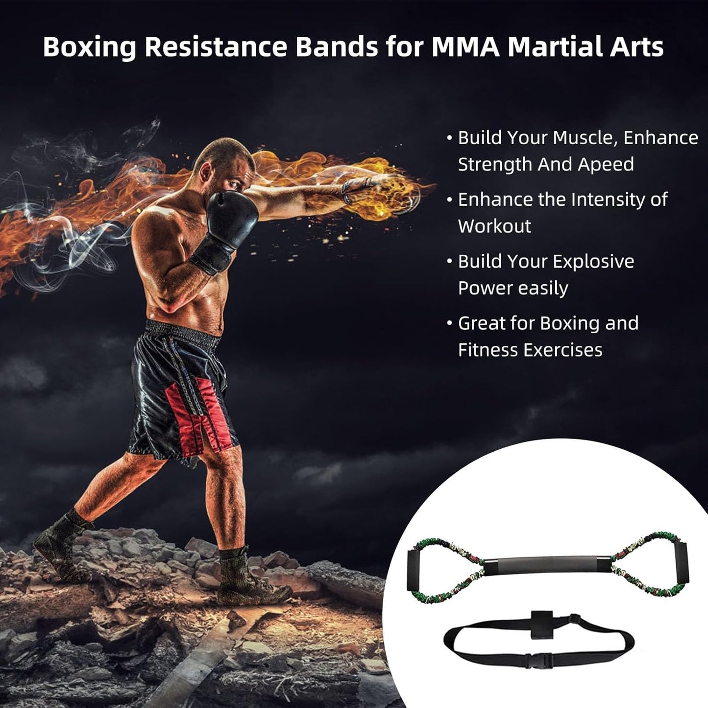 Ycendelion Boxing Training Equipment, Resistance Bands for Shadow Boxing, Punching Accessories for Home Gym Training - Men and Women