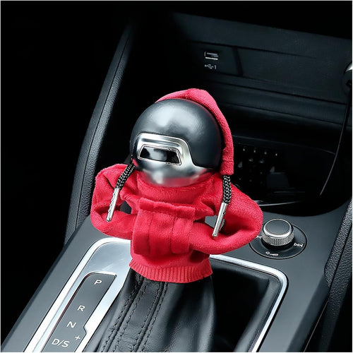 Car Gear Shift Cover,Cute Gear Shift Knob Hoodie for Car Decorations & Protections,All Seasons Universal Car Accessories Interior Shifter Cover Fits Car Truck SUV (red)