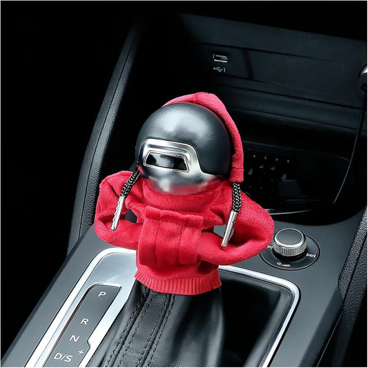 Car Gear Shift Cover,Cute Gear Shift Knob Hoodie for Car Decorations & Protections,All Seasons Universal Car Accessories Interior Shifter Cover Fits Car Truck SUV (red)
