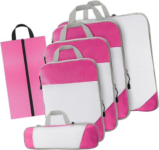 Gralara Ultimate Travel Packing Cubes Set for Seamless Organization, Pink
