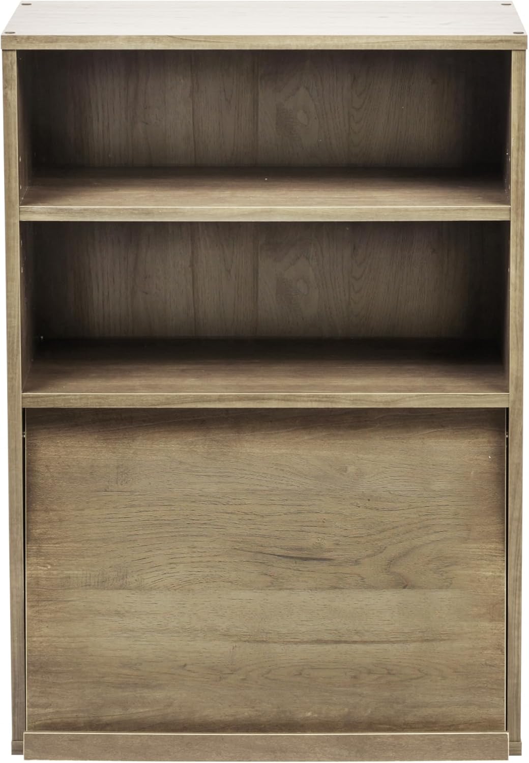 Iris Ohyama, Wardrobe with Doors, Storage Shelf, 2 Modular Compartments, Design, Solid, Modern, Multi-purpose, Office, Bedroom, Living Room, Flap CHR-1, Ash Brown