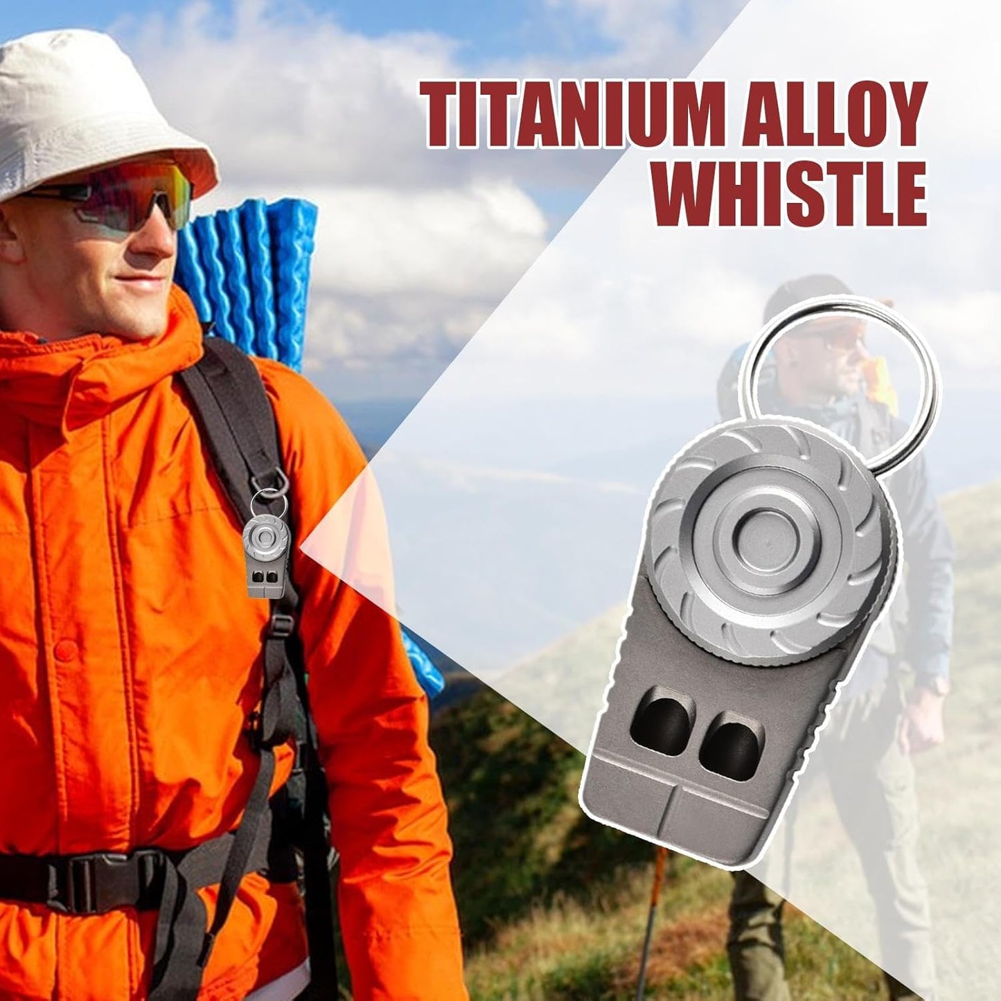 Générique Safety Whistle, Titanium Alloy Signaling, Multifunctional Survival Tool, Loud & Design, Lightweight and Compact, for Pet Training, Camping, Kayaking, Hunting, Fishing, Attributo singolo, Se