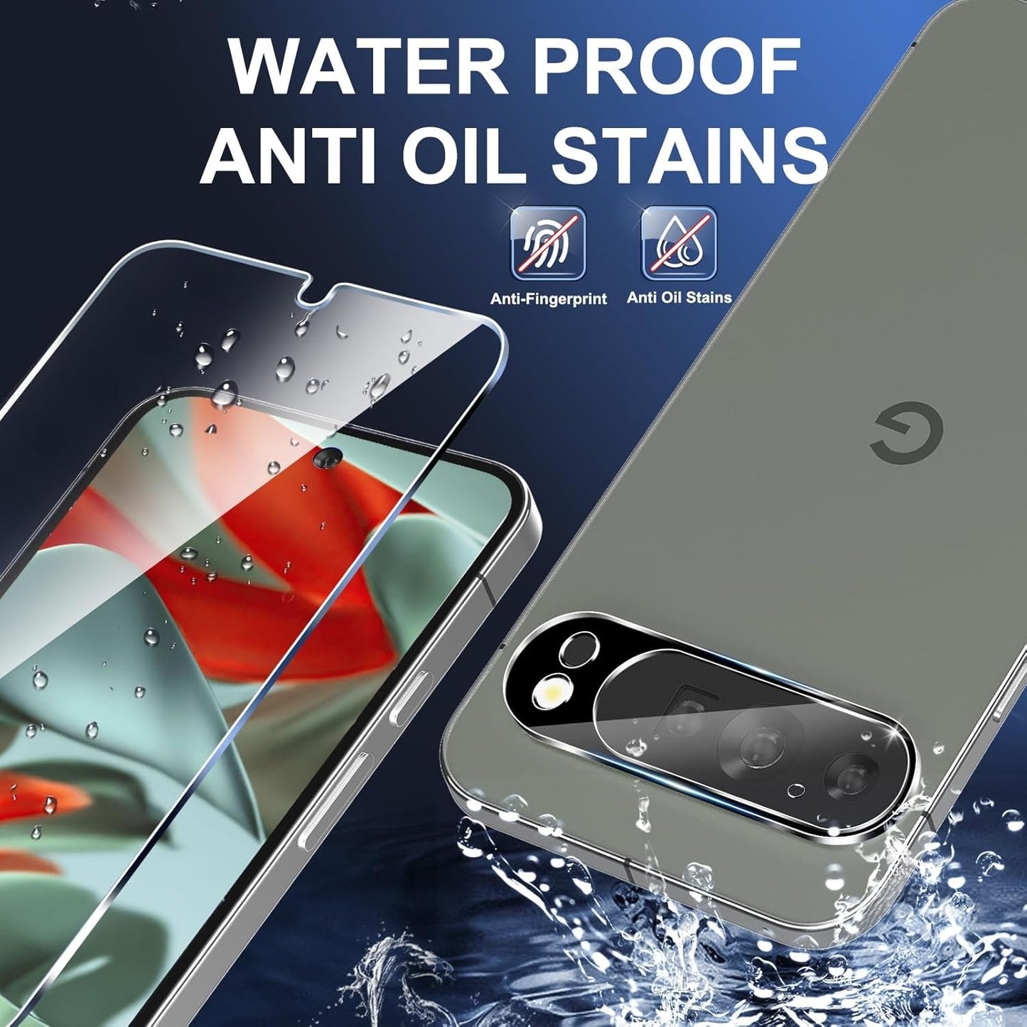 [3+3 Pack] Glass Screen Protector for Google Pixel 9 Pro 5G 6.3 Inch, 9H Tempered Glass, Ultrasonic Fingerprint Unlock,HD Clear Case Friendly for Google Pixel 9 Pro Tempered Glass Screen Protector