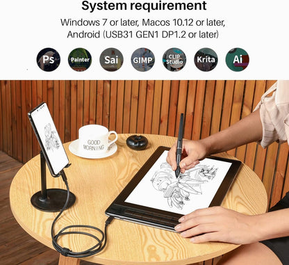 HUION Kamvas Pro 13 2.5K QHD Drawing Tablet Graphics Monitor Pen Display with Screen QLED Full Lamination 99% sRGB Battery-Free Stylus for Windows, Mac, Android, Linux, 13.3inch