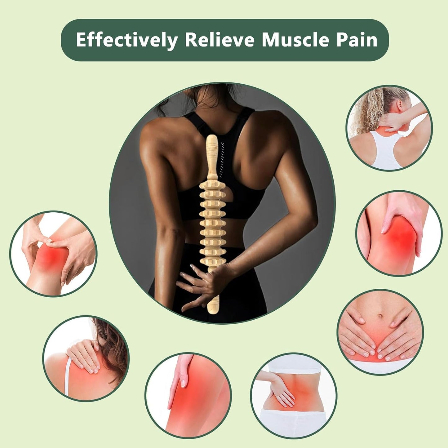 SUSOO 2 Pack 360° Wood Therapy Massage Tools, Wooden Lymphatic Drainage Stick Roller, Maderoterapia Kit for Cellulite Reduction, Body Sculpting, Muscle Relief, Contouring & Self Massage Tool