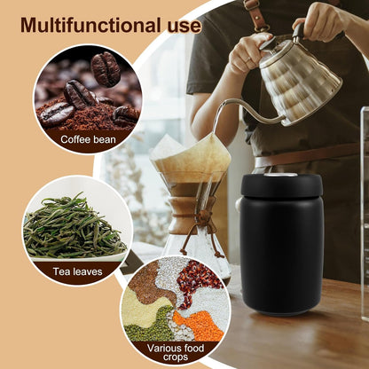 Coffee Vacuum Canister, 1200ml Stainless Steel Food Storage Container, Airtight Coffee Bean Container, Press Out Excess Air Preserve Food Freshness, Multi Use Coffee Canister for Cereal, Loose Tea