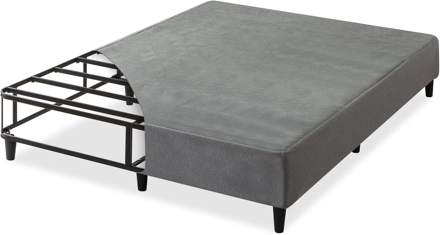 Single Bed Frame, Zinus Upholstery Bed Base Ensemble, Dark Grey