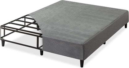 Single Bed Frame, Zinus Upholstery Bed Base Ensemble, Dark Grey