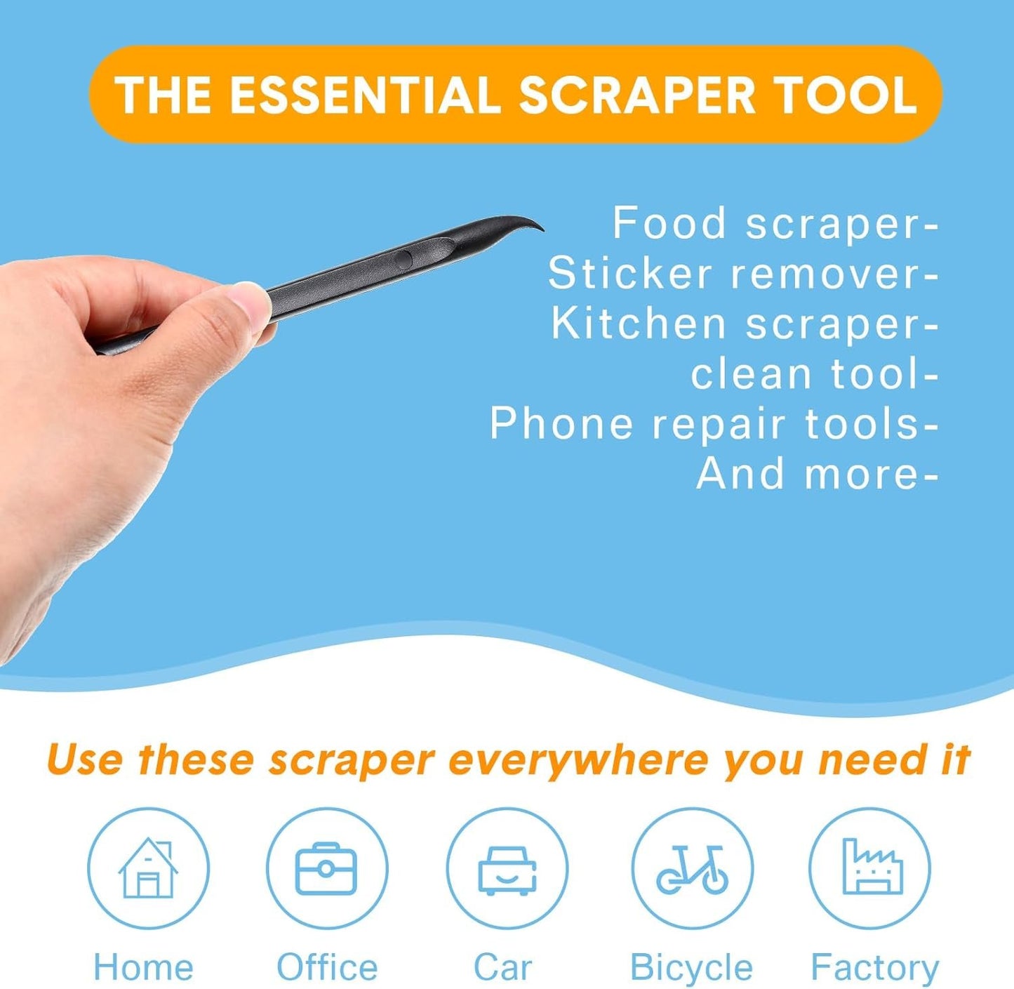 9 Pieces Plastic Scraper Tool Scratch Free Crevice Cleaning Sticker Remover Tool Multipurpose Non Scratch Scrapers for Tight Spaces, Kitchen, Crevices, Auto Detailing, Paint