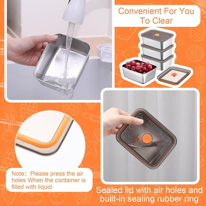 Layhit 10 Set Stainless Steel Food Containers with Lids Metal Marinating Snack Containers Box for Lunch, Leftovers, Dishwasher & Freezer Safe (18 oz)