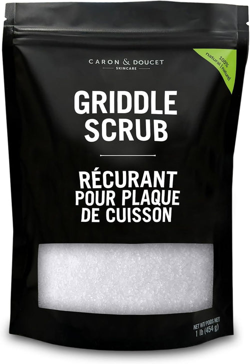 CARON & DOUCET Griddle Cleaning & Restoring Salt Scrub | 100% Natural | Best for Removing Rust Without Scratching & Care Before Cleaning, Washing & Seasoning