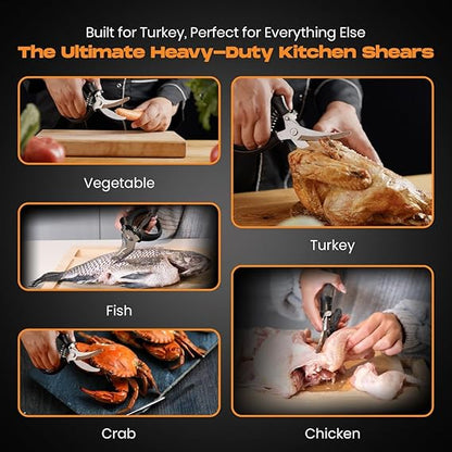 Poultry Shears, Kitchen Scissors for Food With Safety Lock, Kitchen Shears for Food, Meat Scissors, Bone Cutter, Chicken Cutter