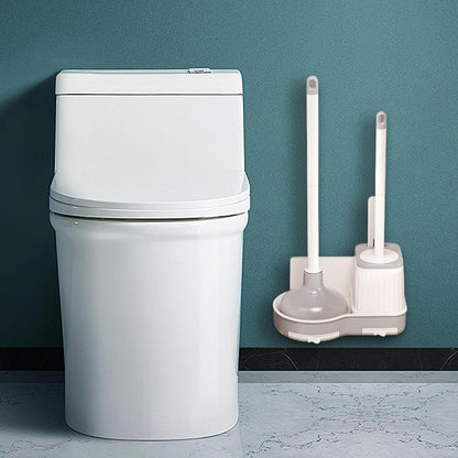 Toilet Brush and Plunger Set, Bathroom Toilet Brush with Holder, 50 x 25.5 x 1 5 cm Comfort Room Scrubber Combo for Bowl Cleaning, Essential Clean Tools at Home