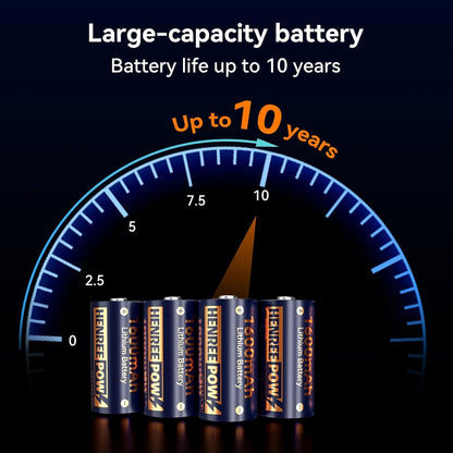 Henreepow CR123A Lithium Battery, 10-Year Shelf Life,CR17345 3V High Capacity Lithium Batteries, Long-Lasting for Sensors,Home Security Automation Devices (12 Pack-Non Rechargeable)