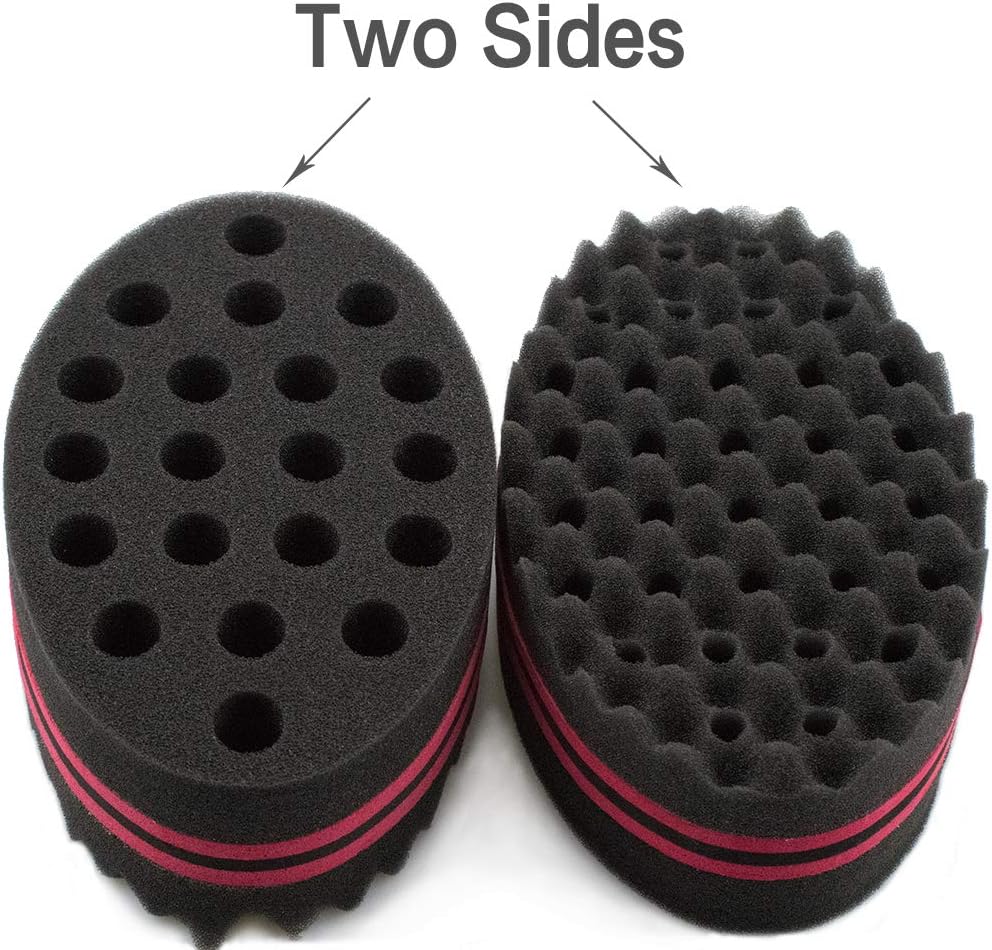 Hair Magic Twist Sponge: Two-Sided Dread Afro Coil Barber Tool for Curling and Waving Men's and Women's Long/Short Hair, 1 Pc
