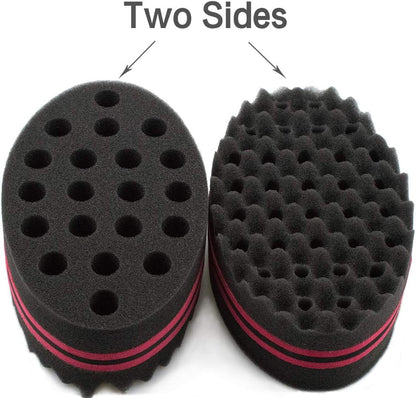Hair Magic Twist Sponge: Two-Sided Dread Afro Coil Barber Tool for Curling and Waving Men's and Women's Long/Short Hair, 1 Pc