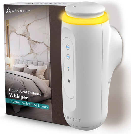 Aromify Plug-in Essential Oil Diffuser for Home, Office, Hotel & Spa, 500 sq.ft Quiet Aroma Diffuser, Waterless & Waterless, Bluetooth Enabled, Control