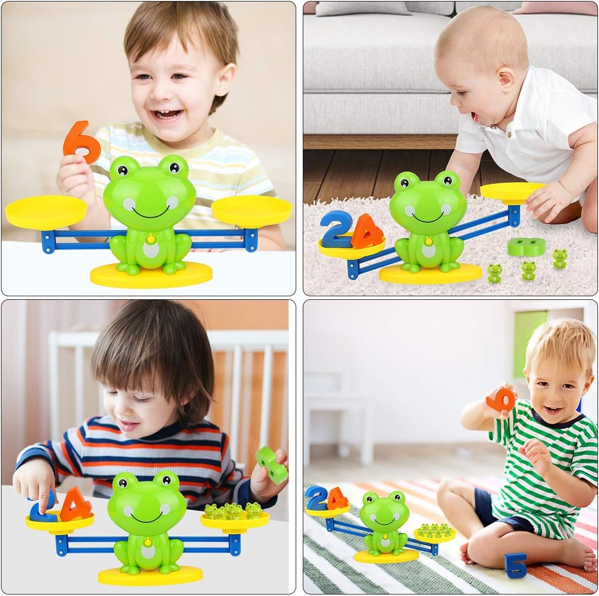 Aitbay Cool Math Game, Frog Balance Counting Toys for Boys & Girls Educational Number Toy Fun Children's Gift STEM Learning Age 3+ (63 PCS)