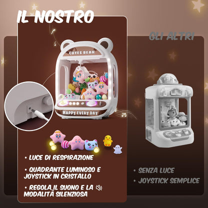 Skirfy Claw Machines for Children, Unicorn Toys for Girls Ages 6 and up, Mini Vending Machine for Arcade Games with Squishy Fidget Toys, Claw Machine, Easy to Control, Brown