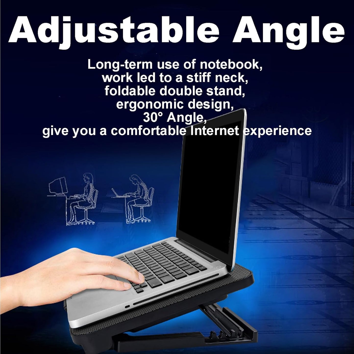 Computer Cooling Pad,15.6inch Notebook Cooler Pad | Notebook Cooler Pad, Laptop Cooler Stand, Silent Laptop Cooling Holder for Avoid Overheating, Laptop Cooling