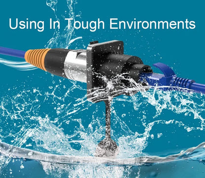 PENGLIN 5PCS Waterproof RJ45 Panel Mount Connector,Waterproof Connectors RJ45 Female Sockets,RJ45 Metal Ethernet Connector with Cap