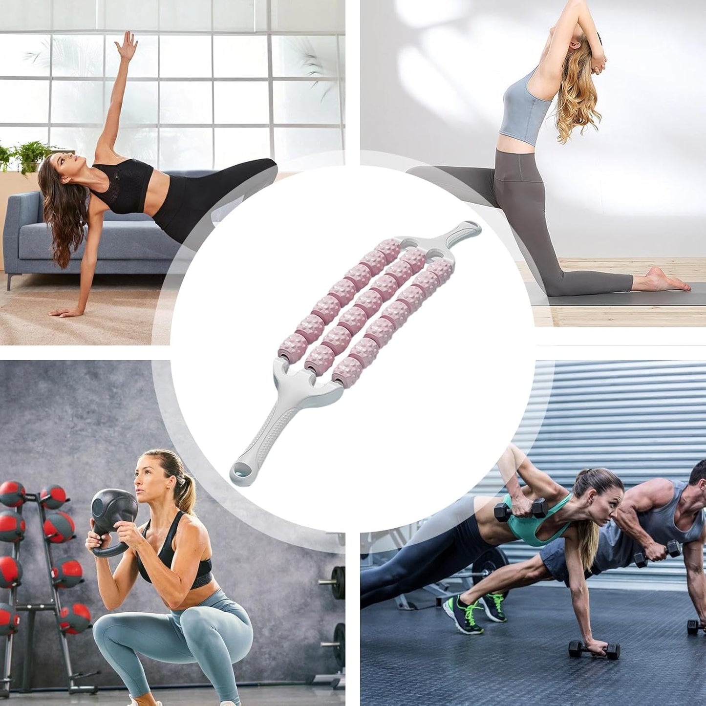 Massage Stick Roller,Muscle Roller Massage Tool - Handheld Exercise Massager Tool Relief Trigger Points Health Care for Joints Recovery, Back & Yoga