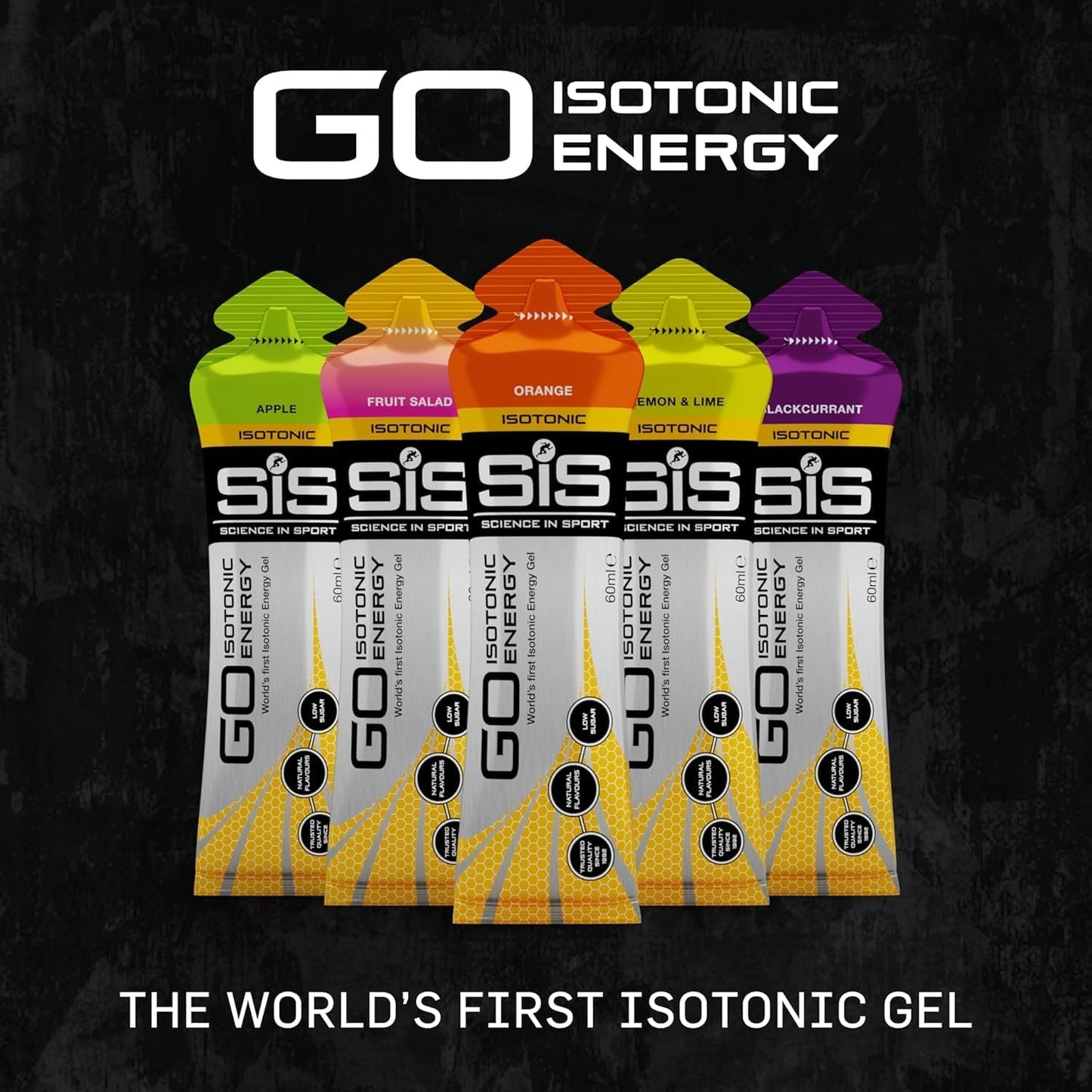 Science In Sport GO Isotonic Energy Gels, Variety Pack of Assorted Flavours, 60ml Per Serving (7 Pack)