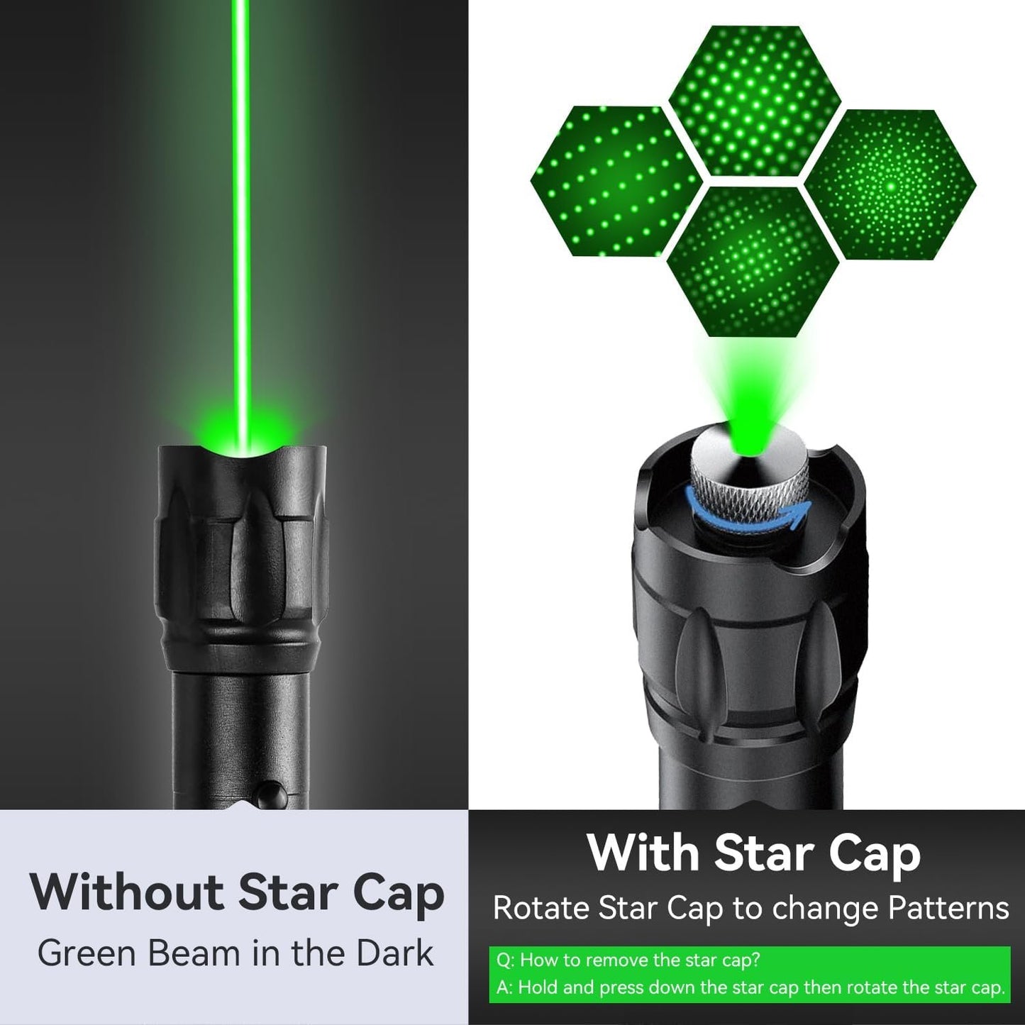 MIPREZT [Professional] Rechargeable Green Light Beam Flashlight Long Distance Range for TV/LED/LCD Screens Tactical Flashlights Presentation Office/Outdoors/Astronomic/Construction 4(1)