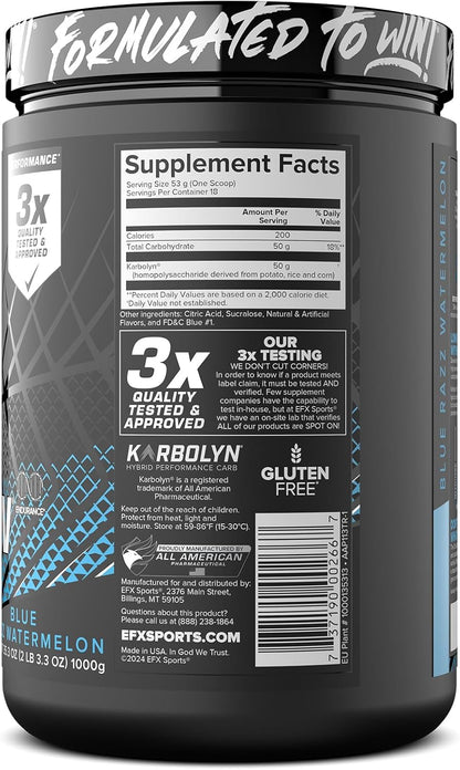 EFX Karbolyn Fuel Perormance Carb 1kg - Blue Razz Watermelon, 1kg, Blue Razz Watermelon1 kilograms