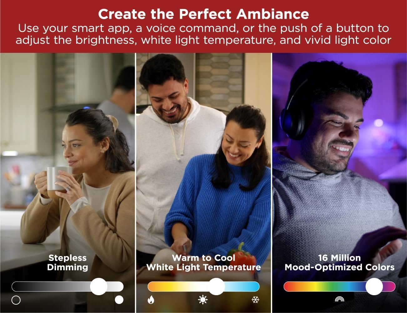 BLACK+DECKER Professional Push Wire® Matter Certified Smart Under Cabinet Lighting Kit, Adjustable White and RGB LEDs, Works with Alexa, Apple Home, Google Home, (6) 12" Bars