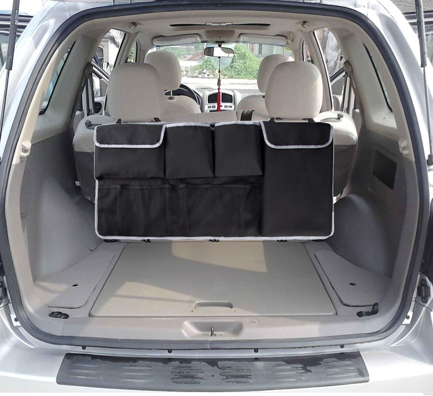 Taicols Car Trunk Organizer I Sport Touring Carbon Edition SUV - Spacious Storage, Backseat Hanging Bag, Tissue Holder, Car Trunk Organizer Backseat Hanging Storage Bag, Universal Car Accessories