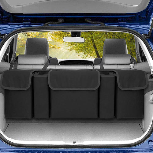 Enstiler Car Organizer with 5 Large Storage Pockets, Backseat Hanging Trunk Organizer for SUV, Truck, Van, Sedan - Space Saving Expert