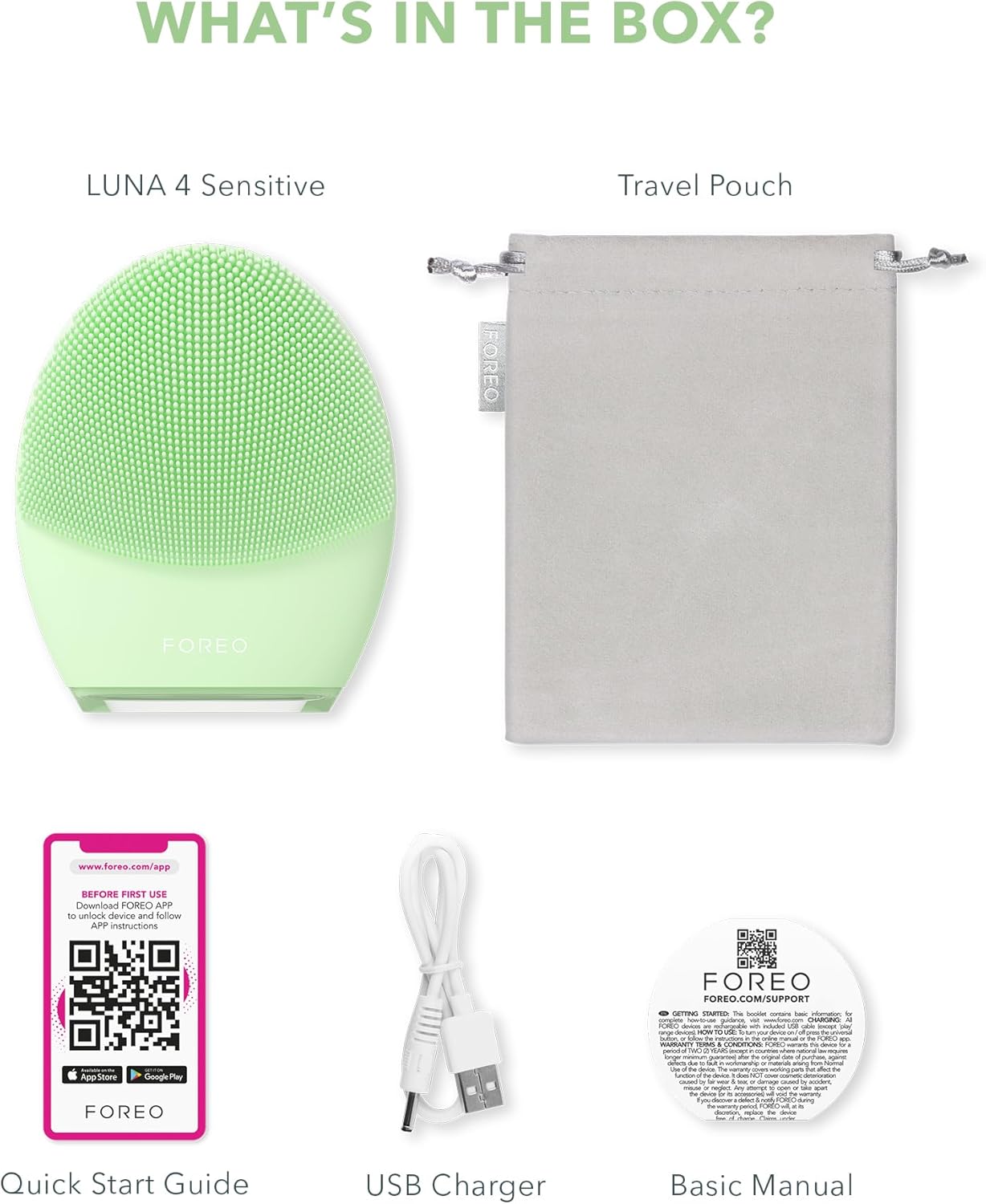 FOREO LUNA 4 Face Cleansing Brush - Massager - Anti Aging - Enhances Absorption of Facial Skin Care Products - Simple Skin Care Tools - Combination Skin